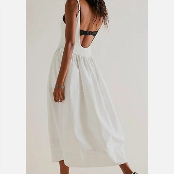 Free People Dylan Mixed-Media Bohemian Low-Back Dress - Picture 2 of 6